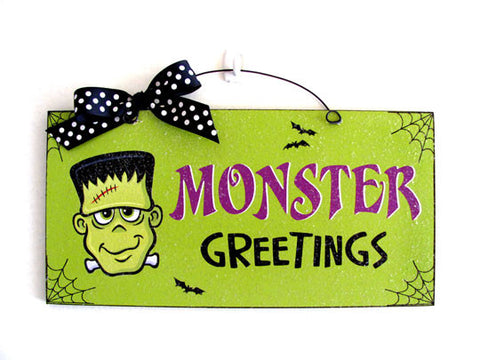 Monster Greetings. Frankenstein sign