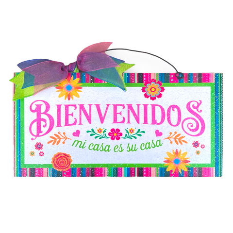 Bienvenidos sign 12x6 inches.Wood or metal option.