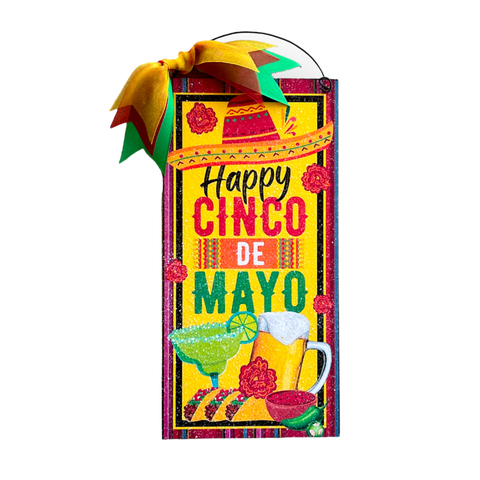 Happy Cinco De Mayo 6x12 vertical sign. Wood or metal option.