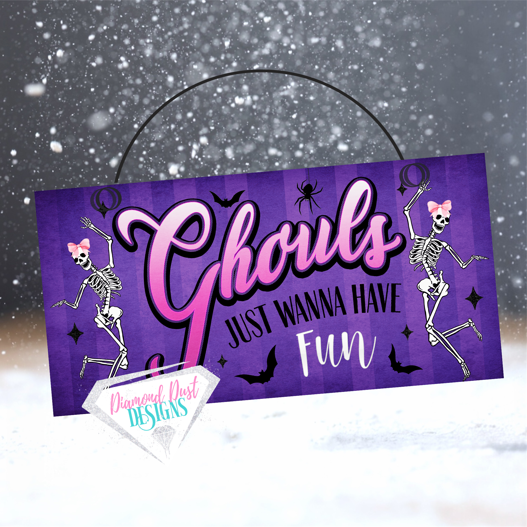 Ghouls just wanna have fun Halloween sign, wood or metal 2 size options. Ghoul Wreath sign. Halloween door hanger. Halloween accent.