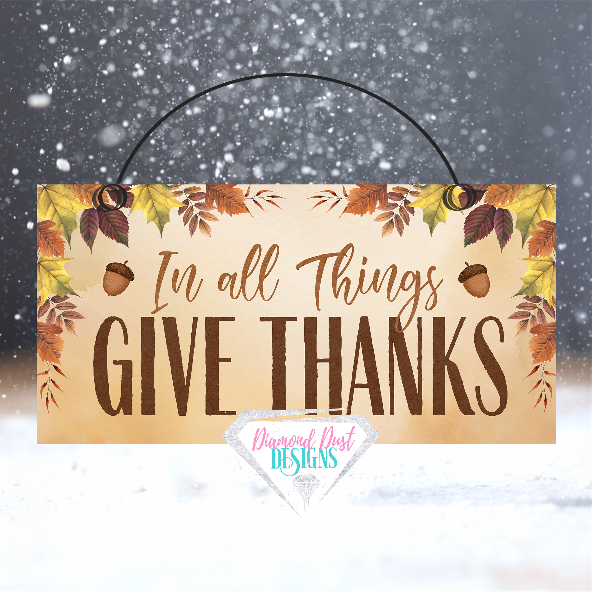 In all things Give Thanks sign, wood or metal 2 size options. Fall Wreath sign. Fall door hanger. Fall accent.