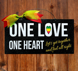 One Love One Heart sign. Wood or metal option.