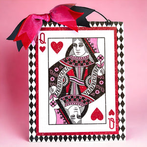 Queen of Hearts Card sign. 8x10 in wood or metal option.