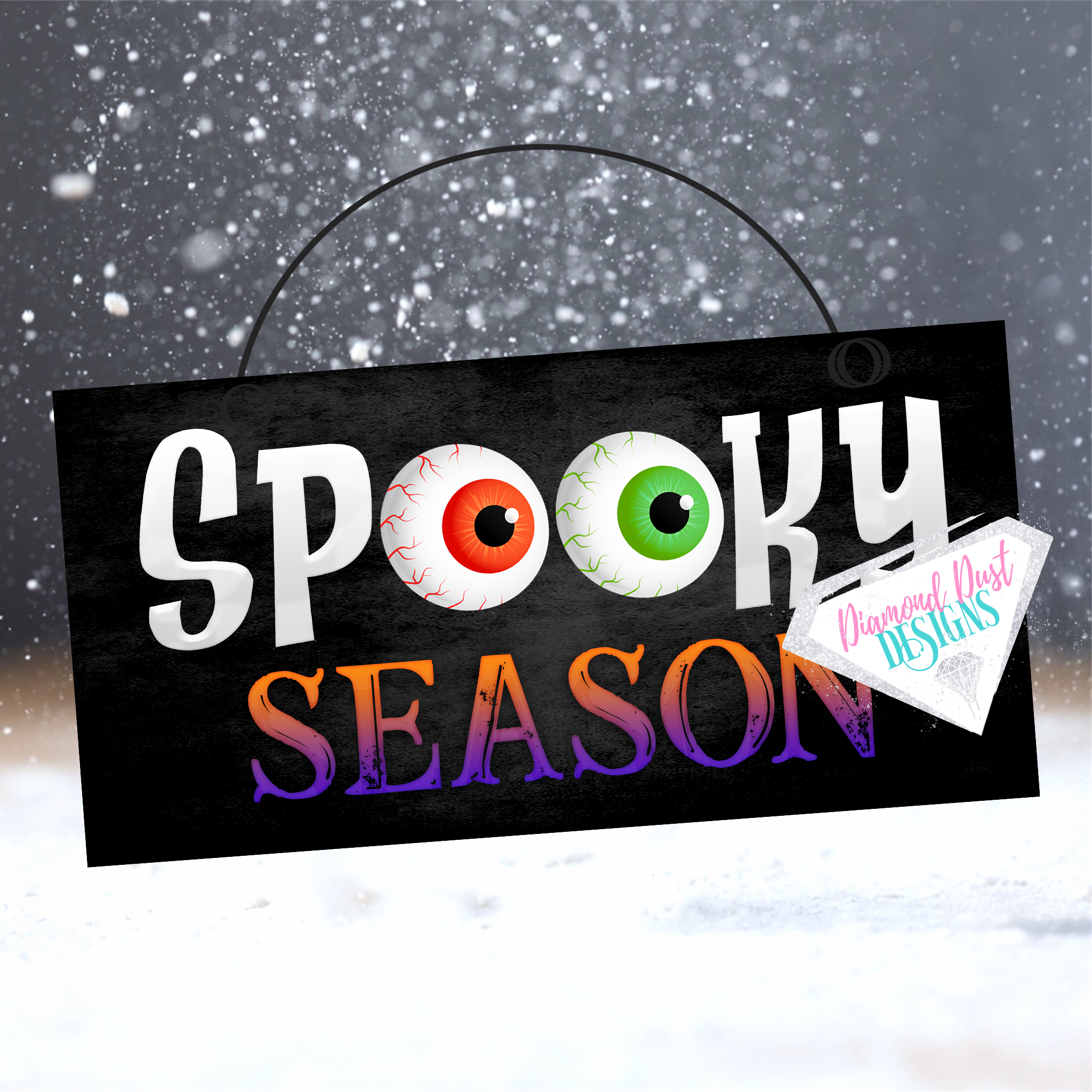 Spooky Season Eyeball Halloween sign, wood or metal 2 size options. Eyeball Wreath sign. Halloween door hanger. Halloween accent.