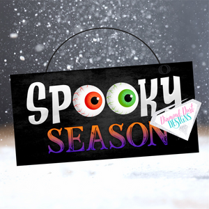Spooky Season Eyeball Halloween sign, wood or metal 2 size options. Eyeball Wreath sign. Halloween door hanger. Halloween accent.