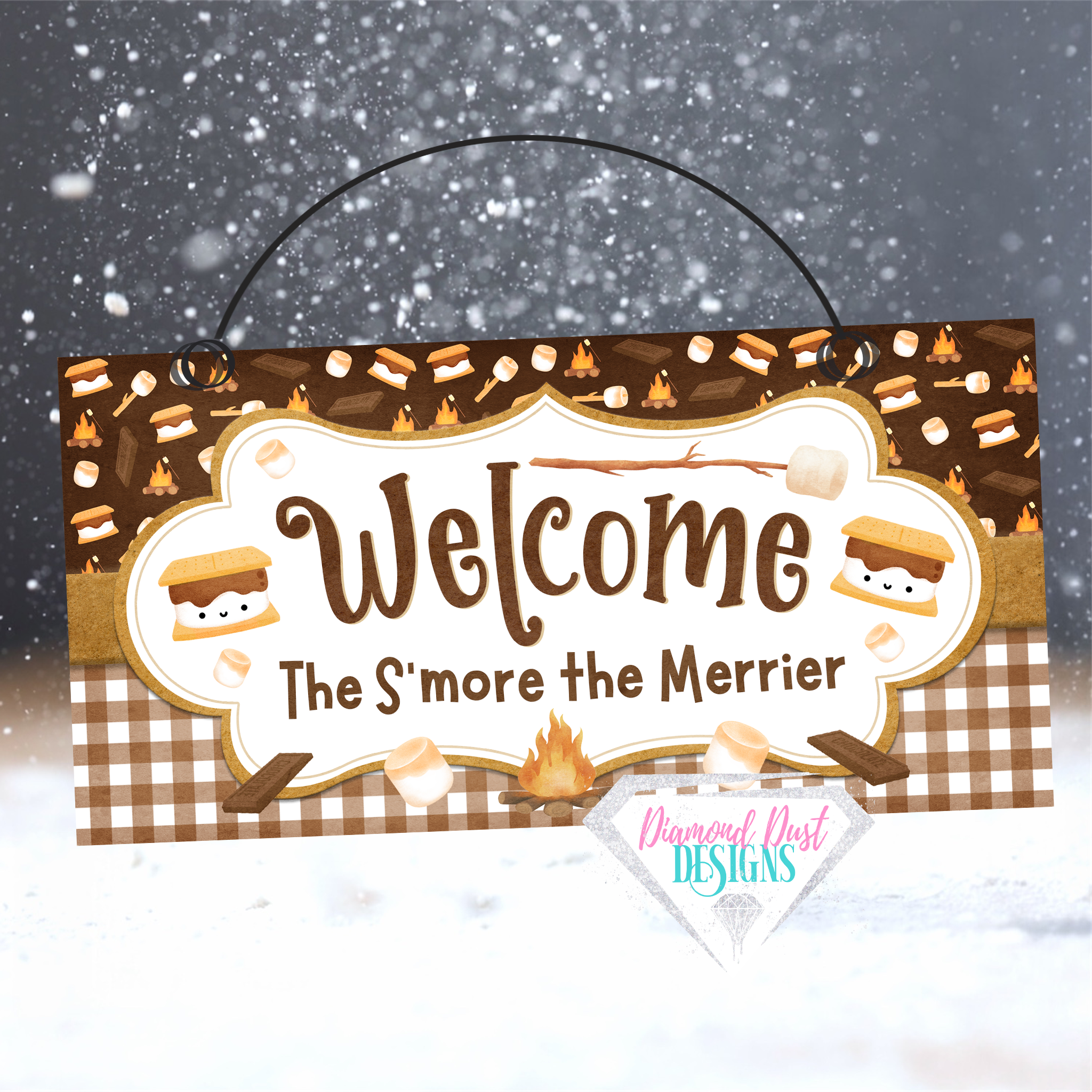 Welcome Smores sign, wood or metal 2 size options. Summer Wreath sign. Summer door hanger. Summer accent.