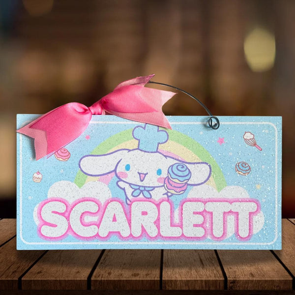 Personalized Cinnamon Roll sign 6x12 inches.Wood or metal option.