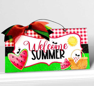 Welcome Summer Watermelon Picnic sign. Wood or metal option.