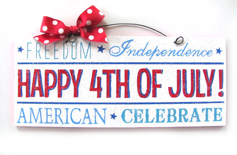 4th of July word art sign.