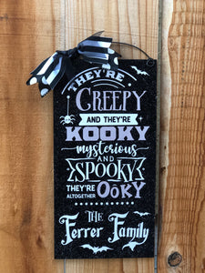 Addams Family custom name sign.