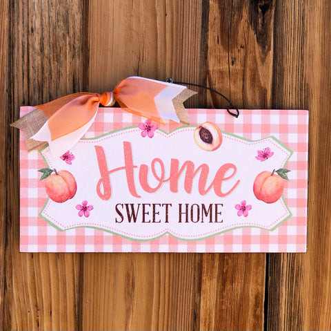 Home Sweet Home Peach sign.