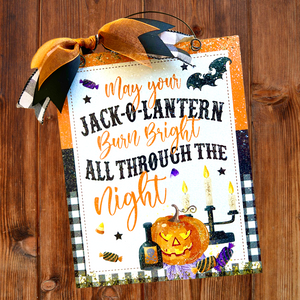 Jack O Lantern Halloween Wall Art. 8x10 metal sign.