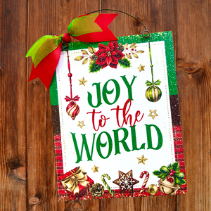 Joy to the World Christmas Wall Art. 8x10 metal sign.