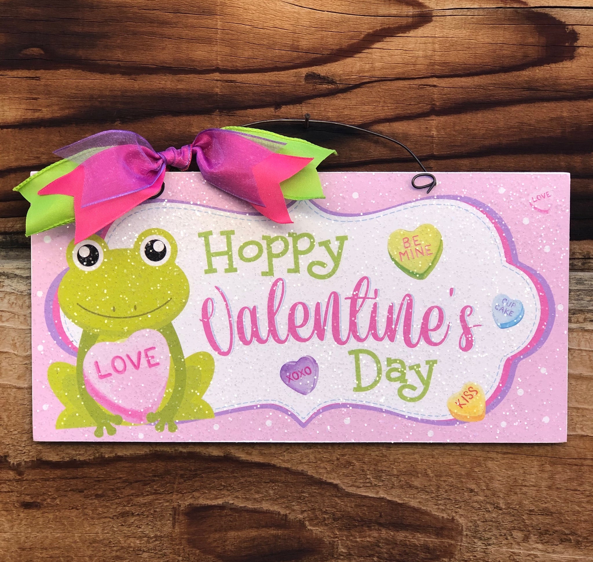 Hoppy Valentine's Day sign.