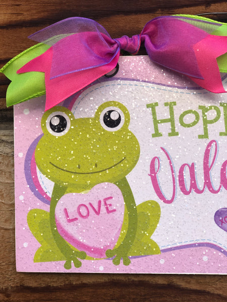 Hoppy Valentine's Day sign.