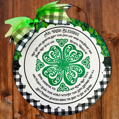 Irish Blessing with Celtic clover sign.