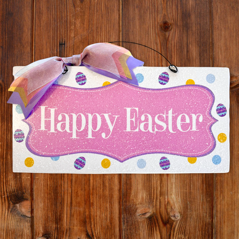 Happy Easter sign. Polka Dots.