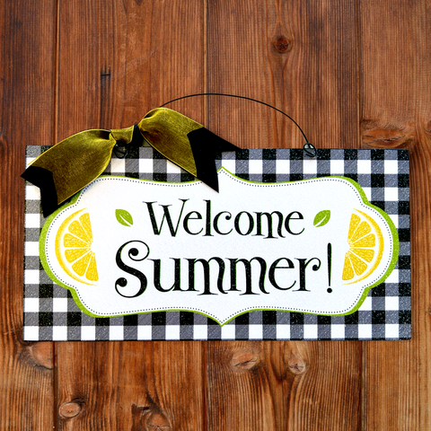 Welcome Summer. Lemon sign.
