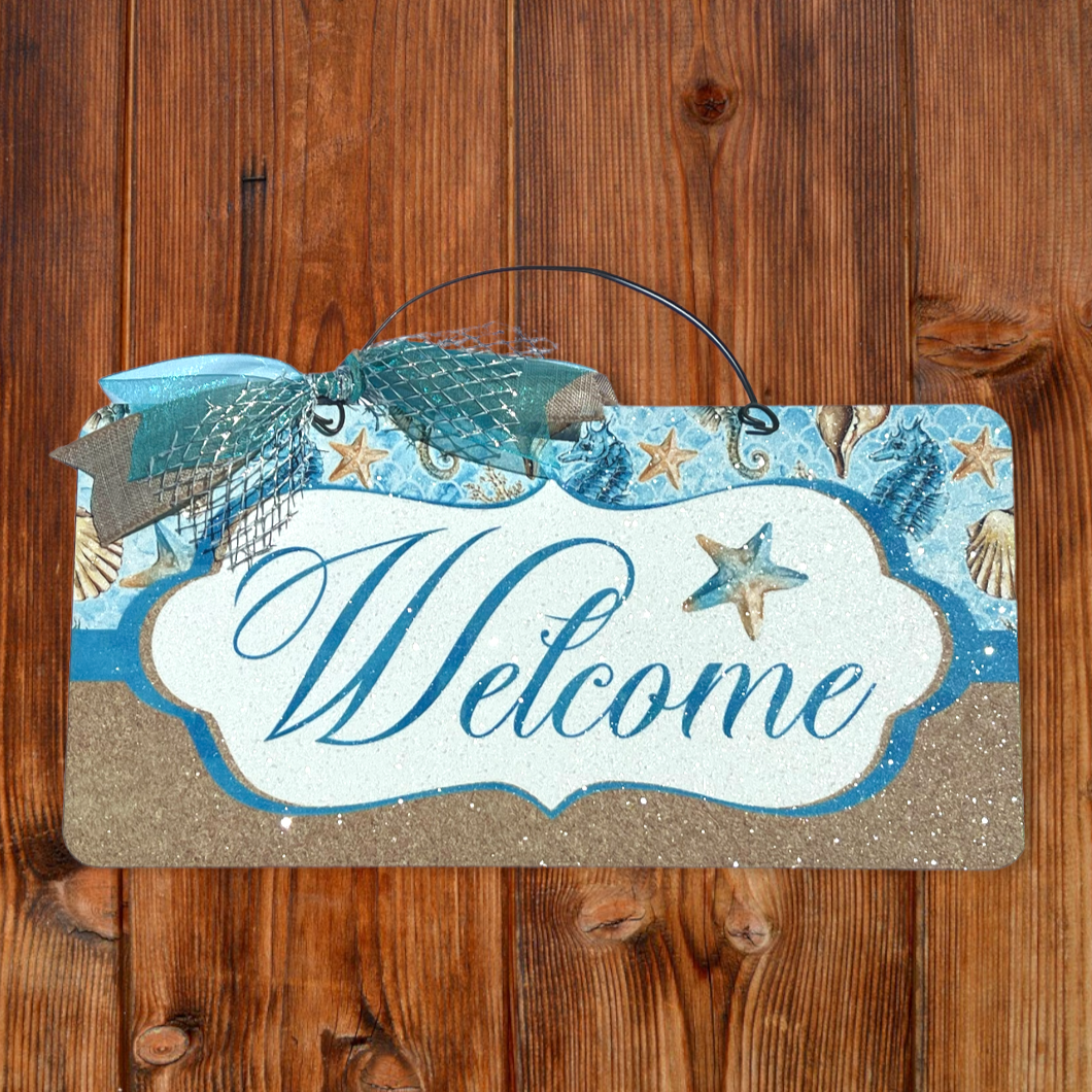 Welcome Starfish beach sign.