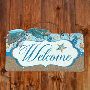 Welcome Starfish beach sign.