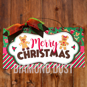 Merry Christmas Mickey Minnie gingerbread sign. Wood or metal option.