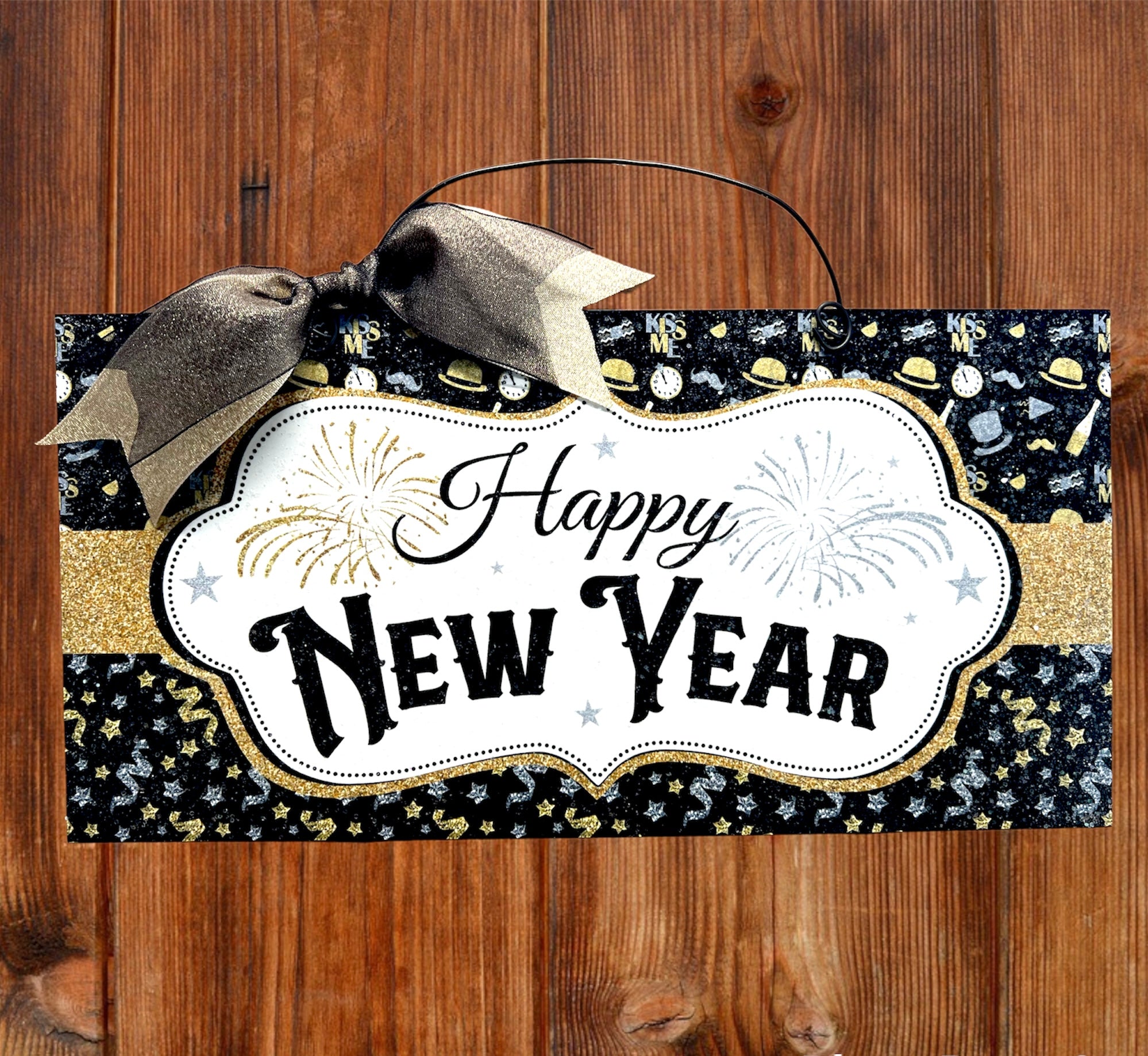 Happy New Year Festive sign.