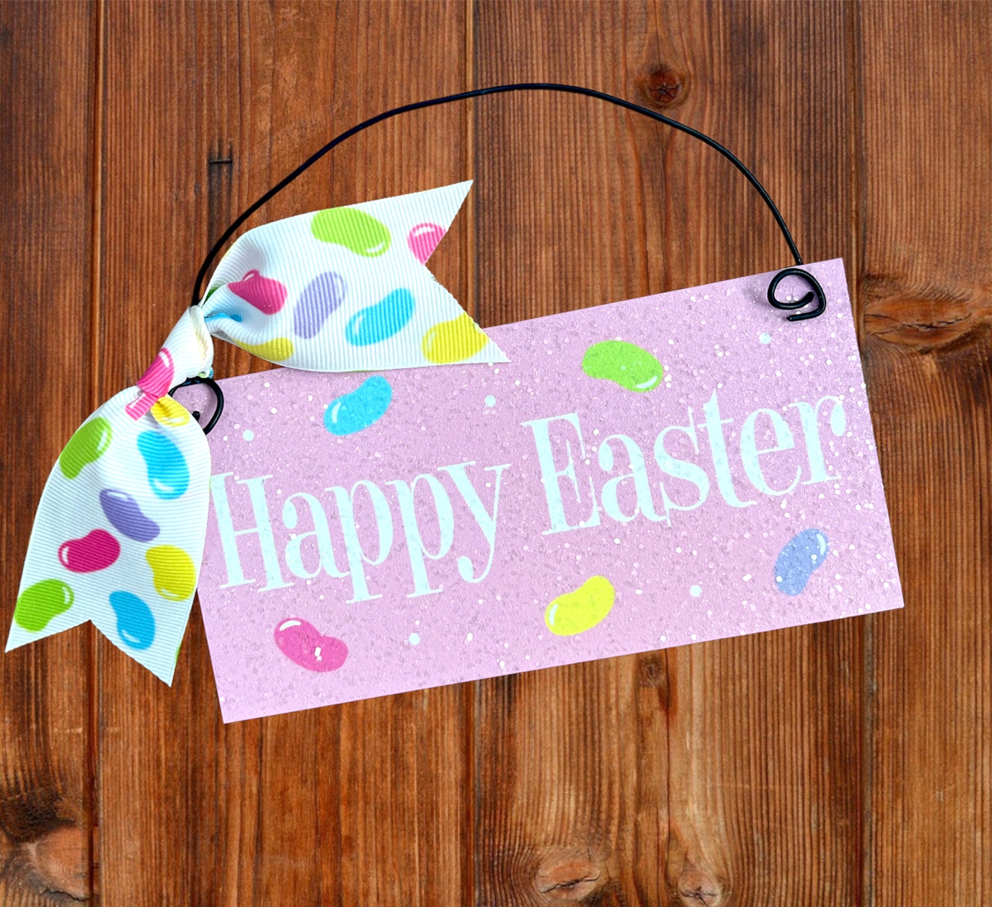 Happy Easter mini sign. Jelly Beans.
