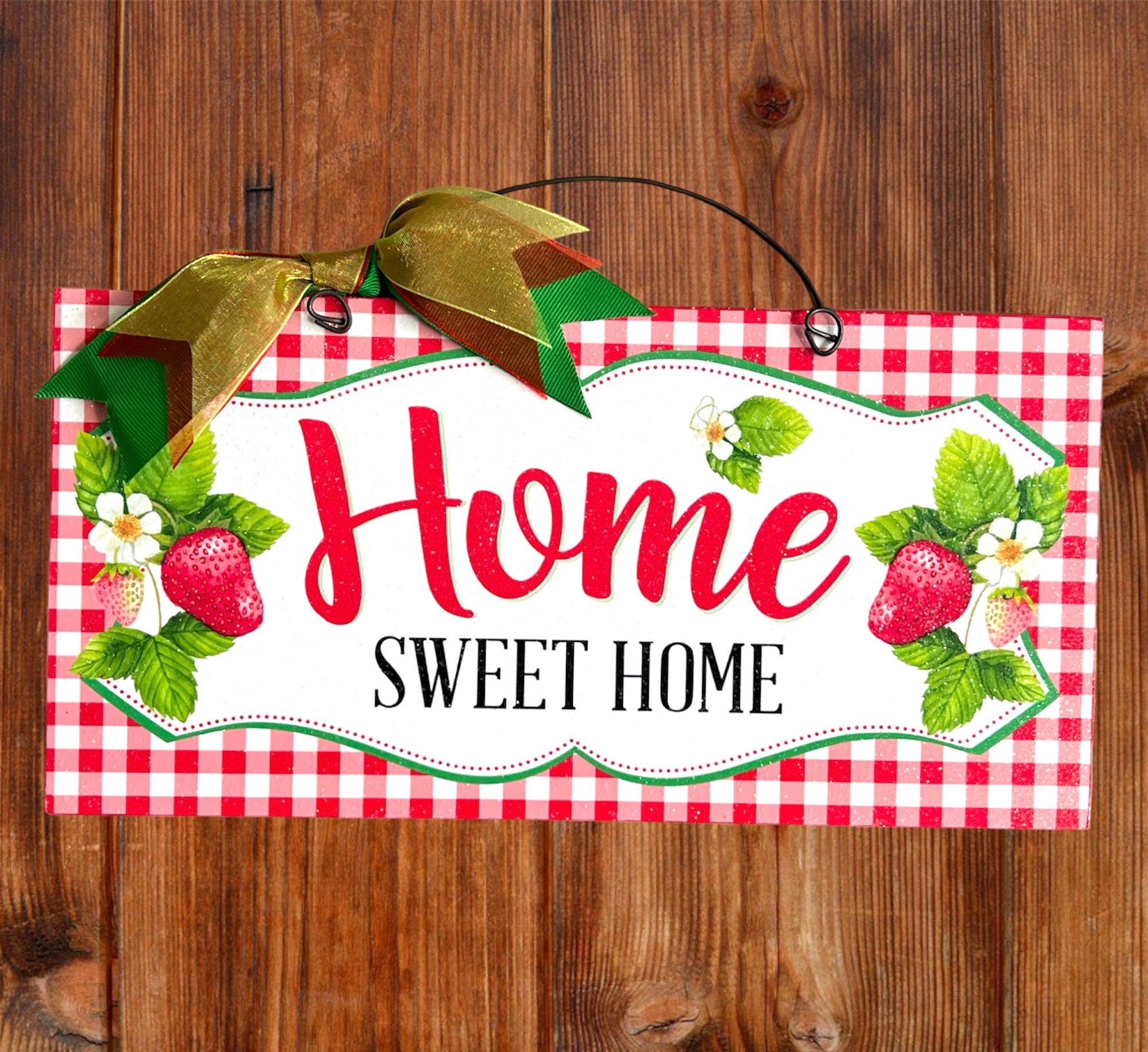 Home Sweet Home Strawberry sign. Wood or Metal option.