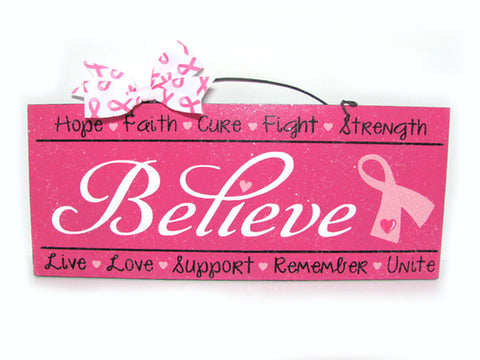 Breast Cancer Awareness Sign. Believe or Survivor.