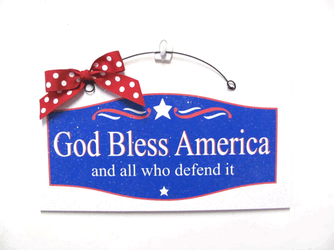 God Bless America . Patriotic sign.