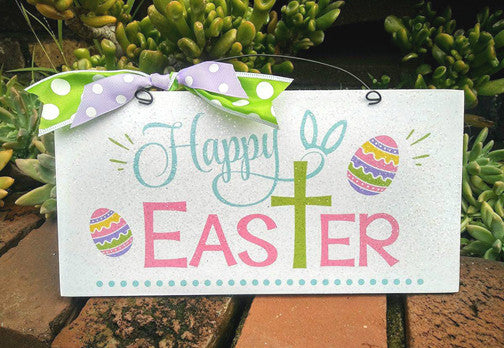 Happy Easter cross sign.