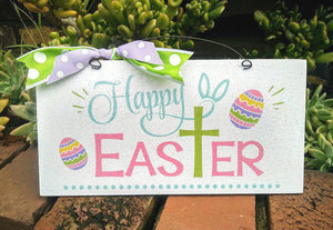 Happy Easter cross sign.