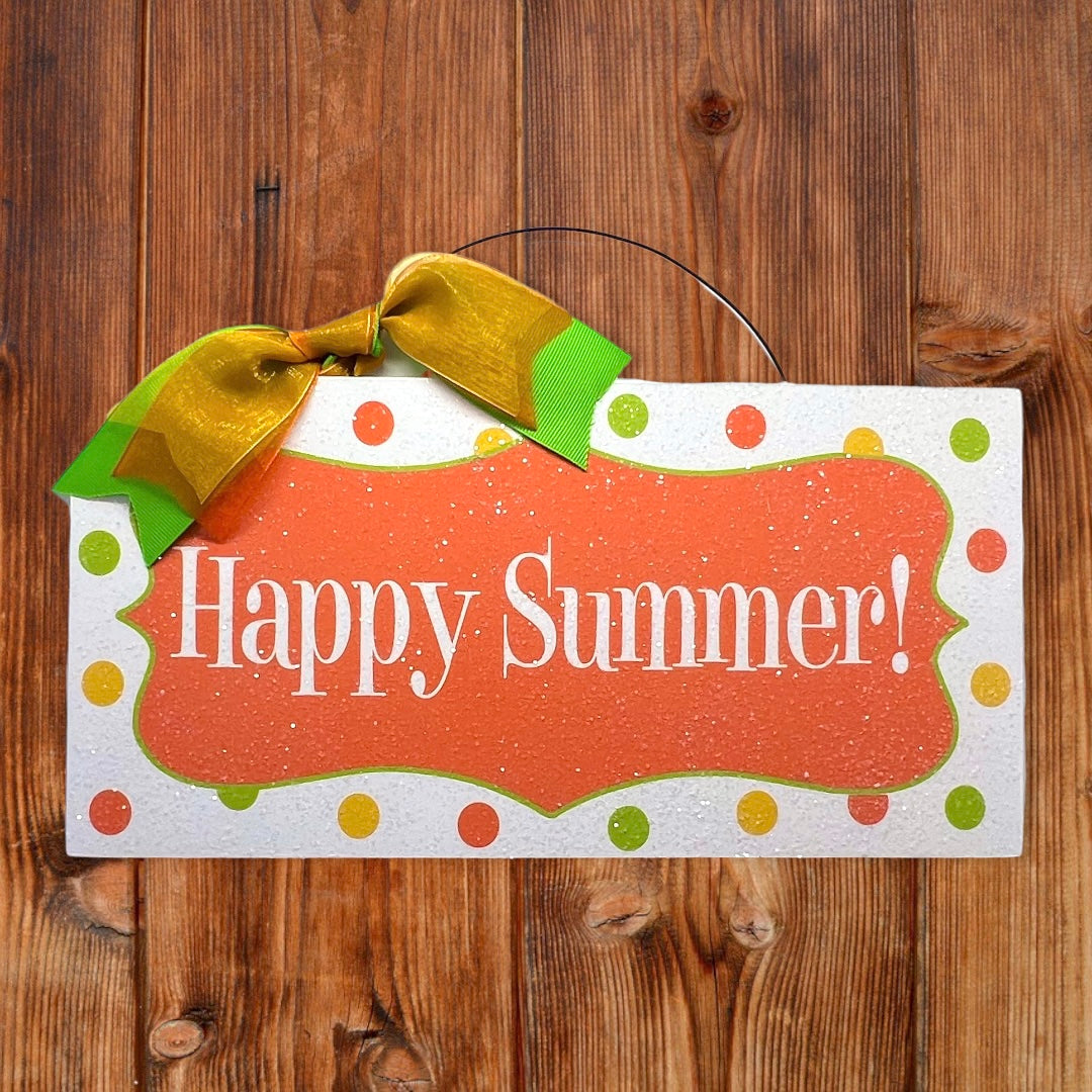 Happy Summer citrus colors sign. Wood or metal option.