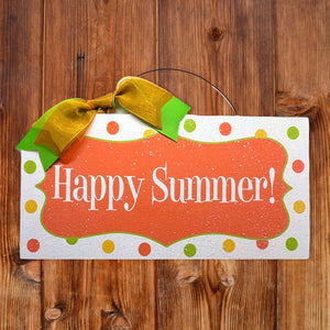 Happy Summer citrus colors sign. Wood or metal option.