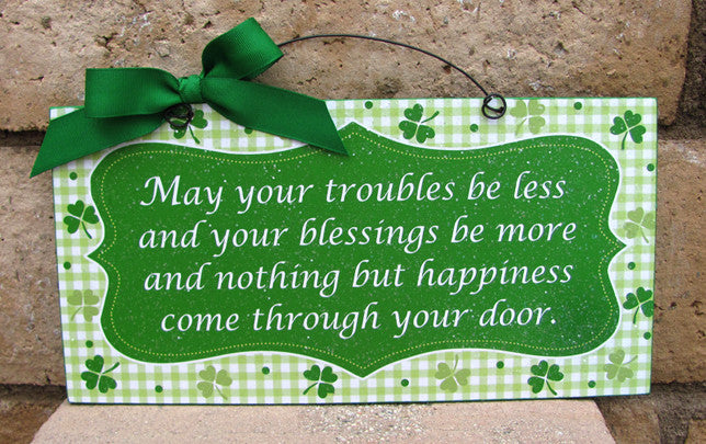 Irish blessing with clovers. St.Patrick's Day sign.