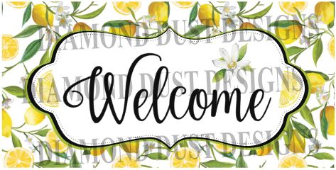 Hello Sunshine lemon sign. Welcome option.