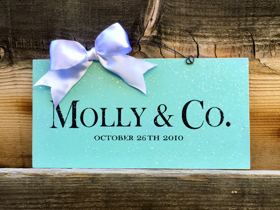Custom Tiffany's logo sign.